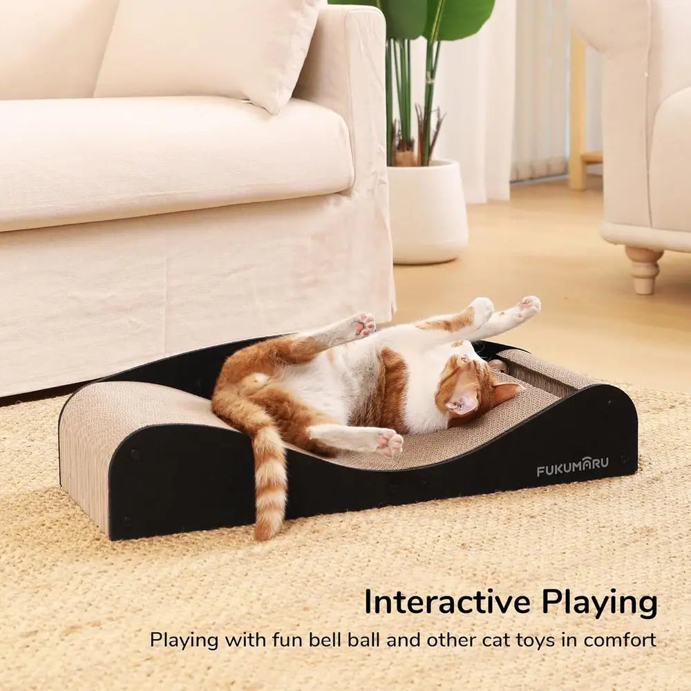 Cardboard Cat Scratcher Bed, Extra Large 29.1 Inch Cat Scratch Pad | Cat Scratching Bed Couch Indoor, Natural Multifunctional, H