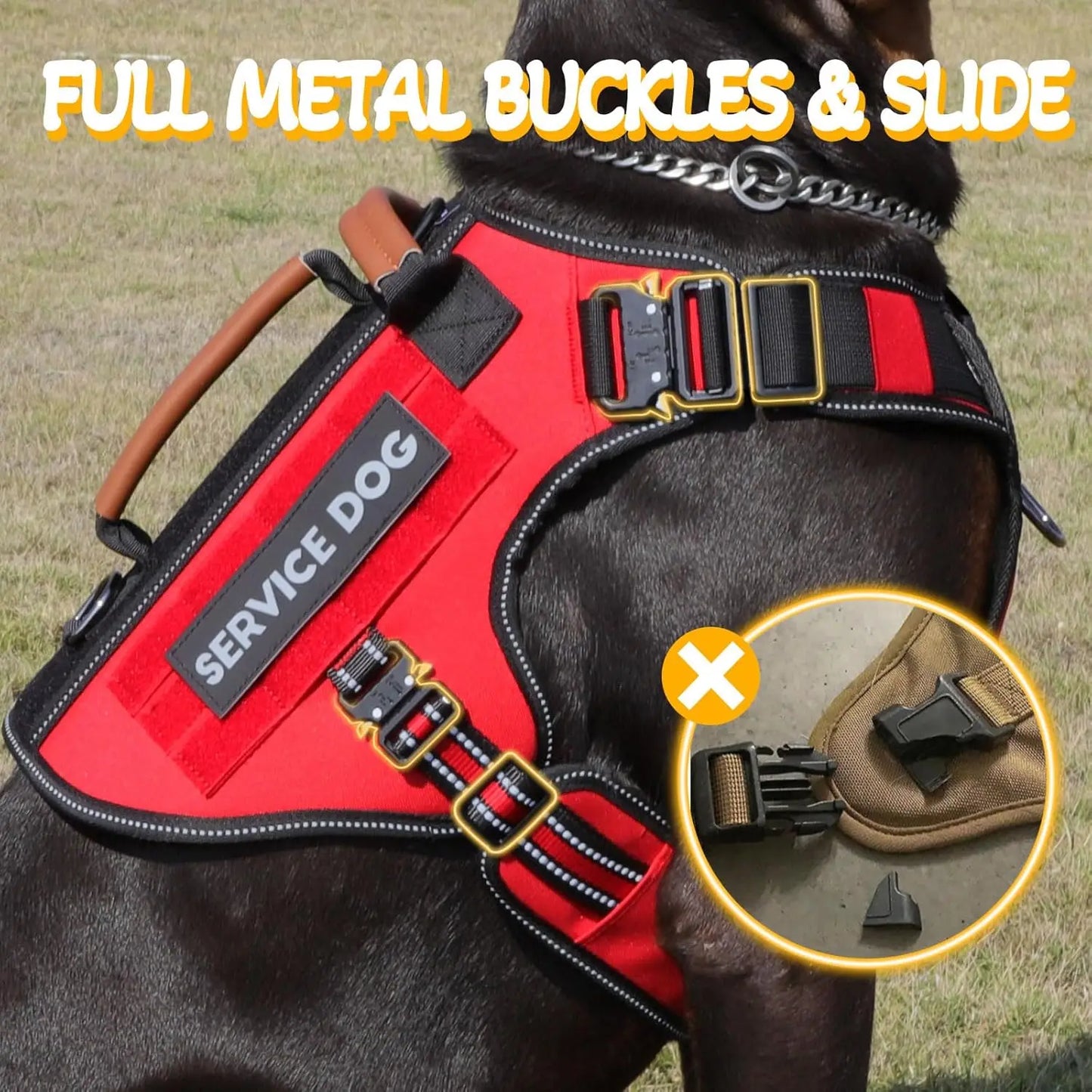 Tactical Dog Harness With Metal Buckles And Reflective No Pull Vest