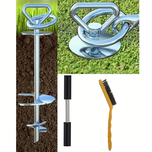 Durable Dog Stake for Tying Out - This Stake Can Hold Dogs Weighing Up to 200 Pounds, Perfect for Outdoor Activities Like Beach Trips, Camping, Or in Your Yard, Featuring a 360° Swivel Design. Compatible with Any Dog Tie-Out