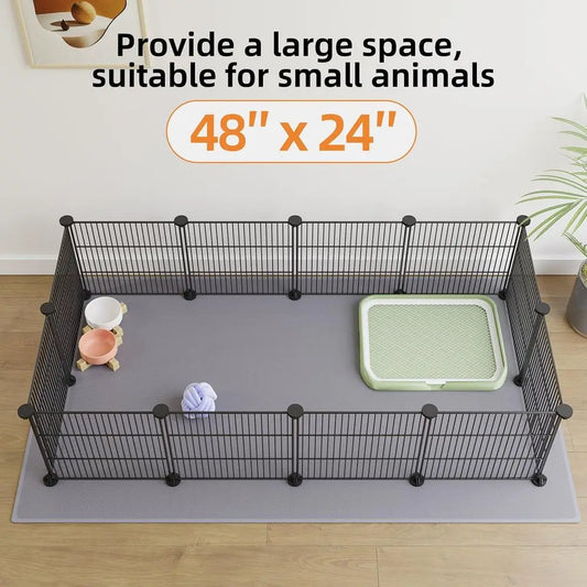 Compact 12 Panel Pet Playpen Indoor Metal Wire Fence Black