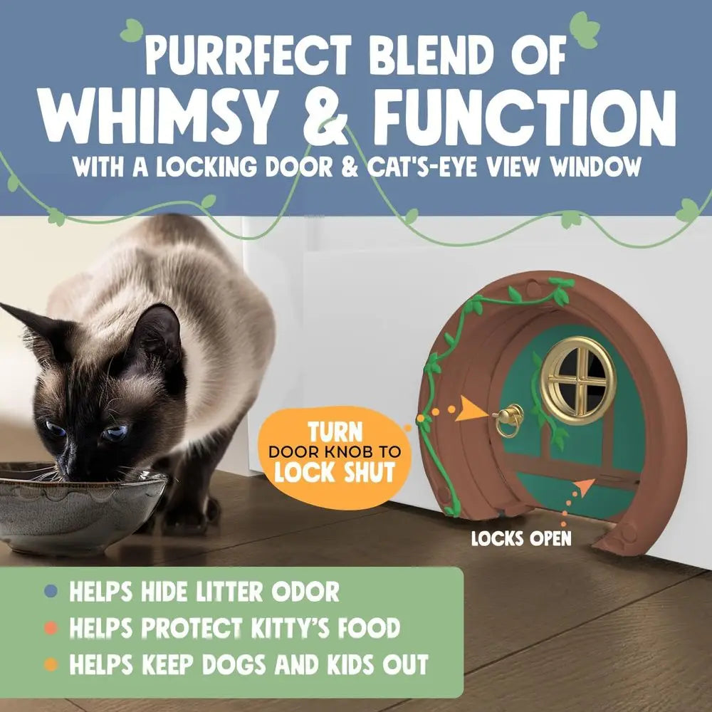 Stylish & Functional Interior Door, Lockable, Easy Installation, Spacious for Cats Up to 20 lbs, Private & Comfortable Pet Door