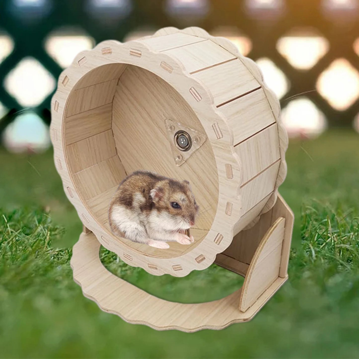 Hamster Wooden Running Wheel Toys Exercise Wheels for Gerbils Syrian Hamster Pet Hamster Running Wheels Stand Cage Accessories