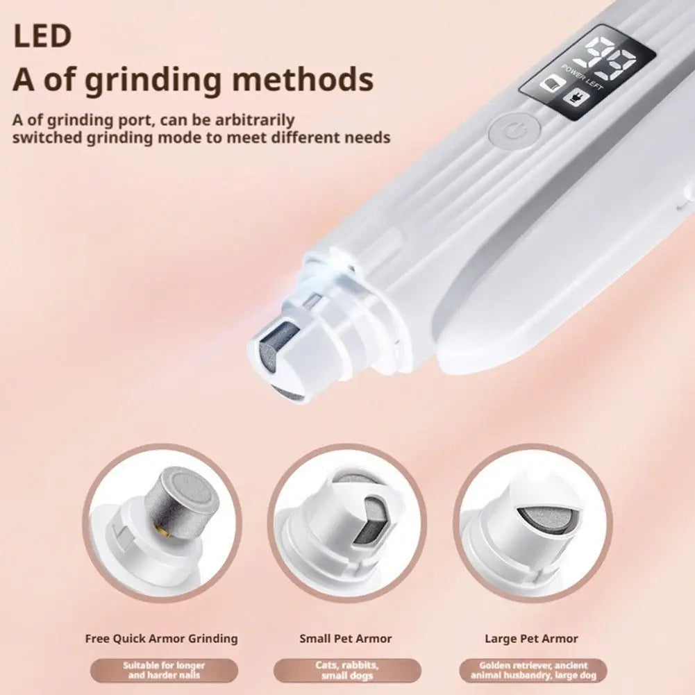 2-In-1 Electric Pet Nail Clipper With LED Light Rechargeable