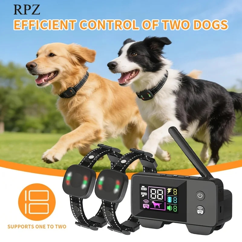 RPZ Upgraded Wireless Dog Fence System with Remote - Shock Training Collar, 8-Level Static/Stim, 20-Distance Adjustable Boundary, Large Battery, No-Dig Portable Pet Containment Suitable for Small/Medium/Large Dogs 5+ Lbs