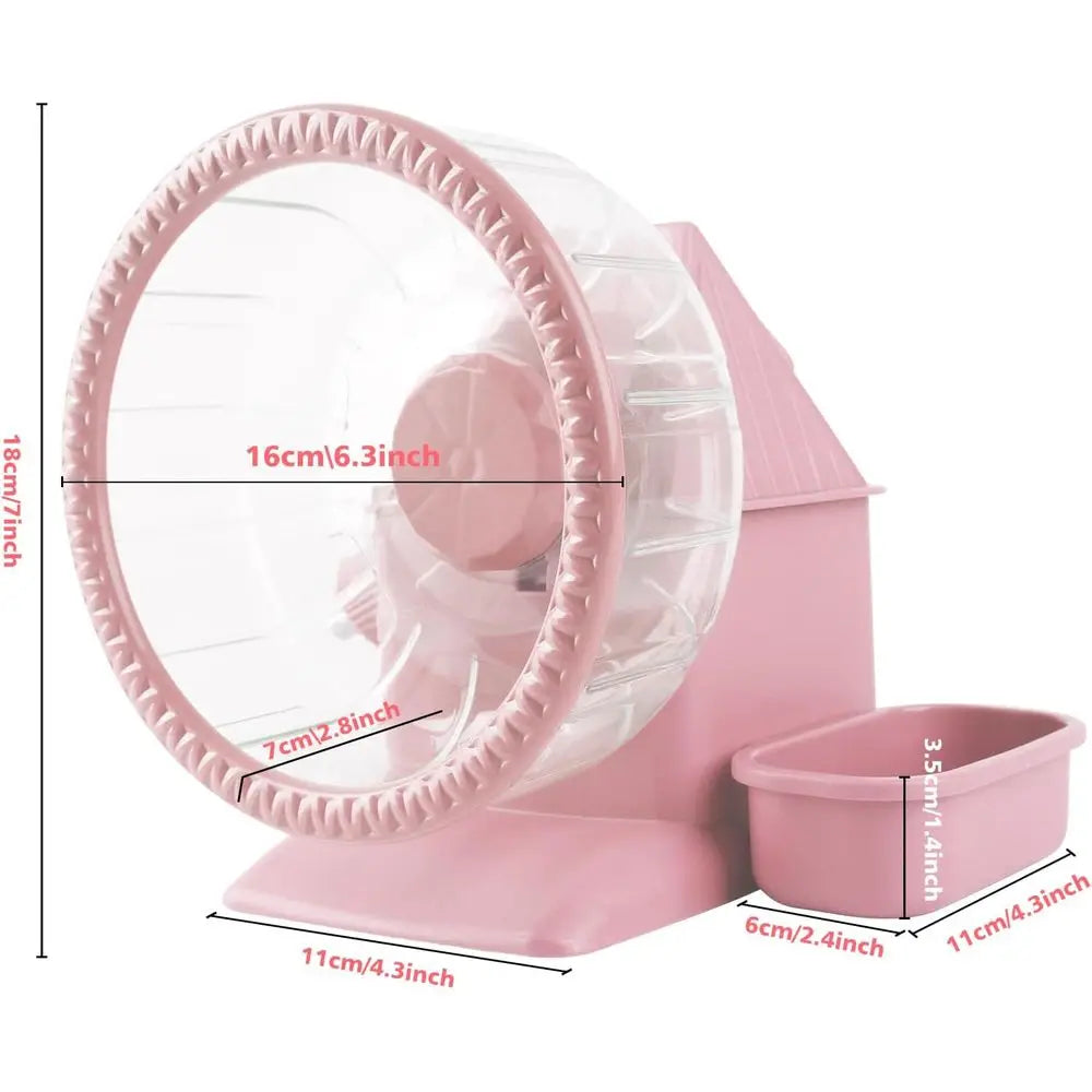 Silent Large Hamster Wheel Multifunctional Hamster Running Wheel Quiet Running Spinner Wheel Accessories with Food Bowl Water Bo