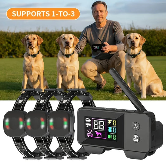 RPZ Upgraded Wireless Dog Fence System with Remote - Shock Training Collar, 8-Level Static/Stim, 20-Distance Adjustable Boundary, Large Battery, No-Dig Portable Pet Containment Suitable for Small/Medium/Large Dogs 5+ Lbs