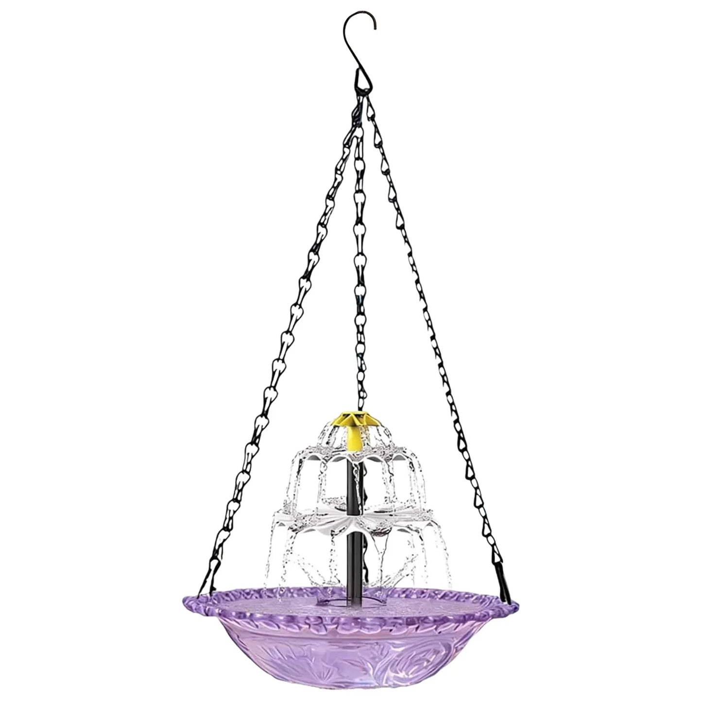 Solar Cascade Hanging Bird Bath Fountain Wildlife Feeder Outdoor Hanging Bird Bath with Solar Fountain for Garden Backyard Patio
