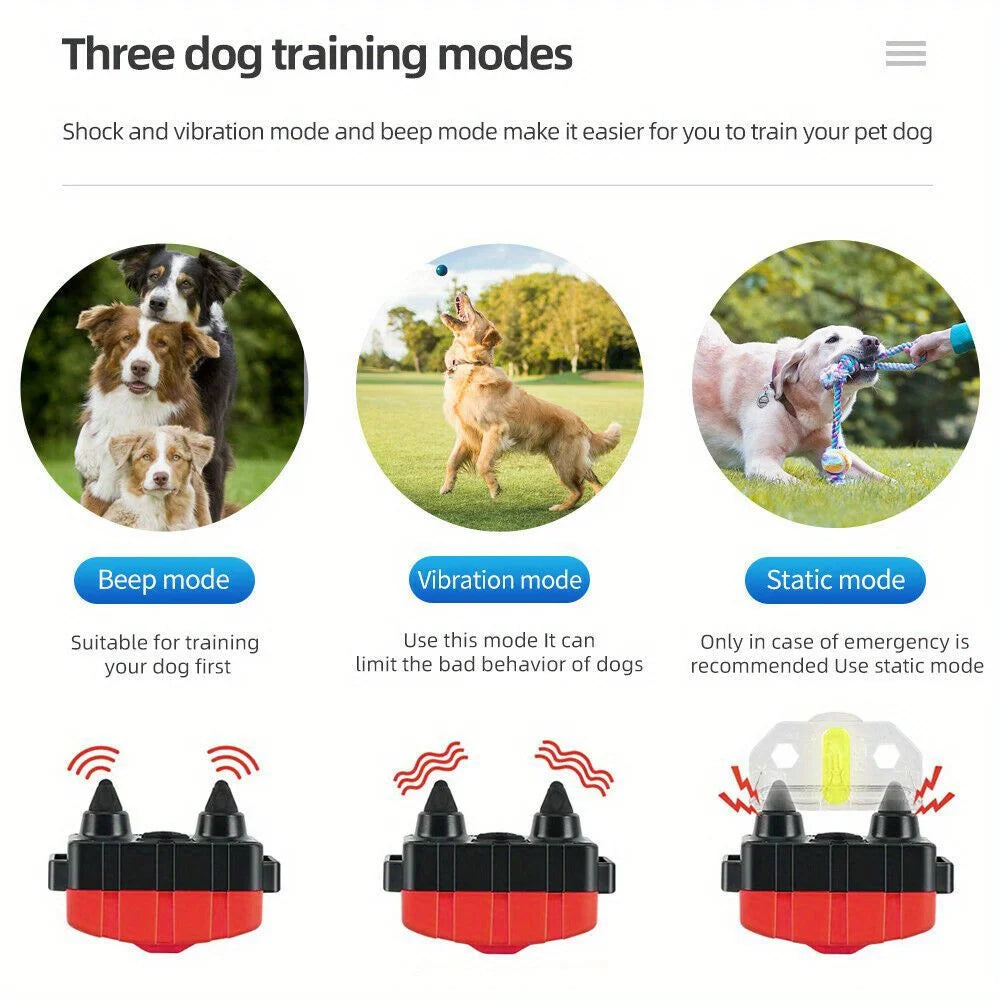 2600 FT Remote Dog Training Collar with Shock Function And Bark Control - Curb Barking And Enhance Conduct - Red, Orange, And Black