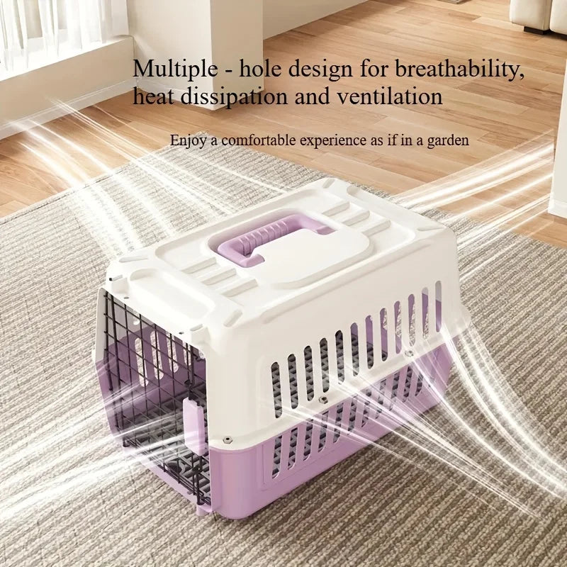 Aviation-Certified Portable for Air Travel - IATA-Compliant Small Animal Carrier with Breathable Design, Partition Dividers & Easy Assembly - Sturdy & Durable for cats, Dogs, Rabbits in Plane Cabin - Carrier Suitable for Airp