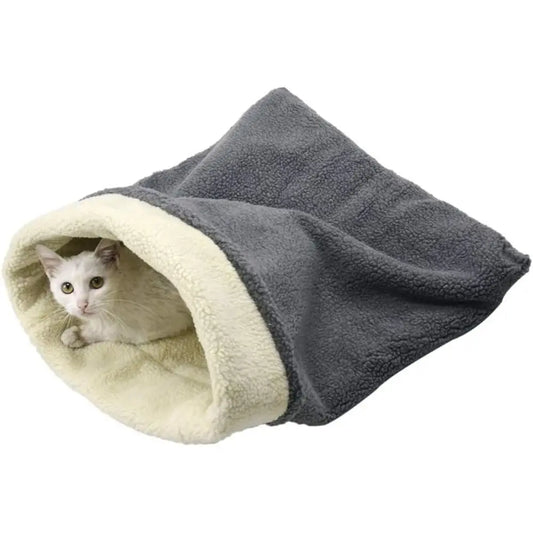 Cat Bed Cave Sling Bag, Pet Mat Warming Pad Sack for Cats and Small Dogs