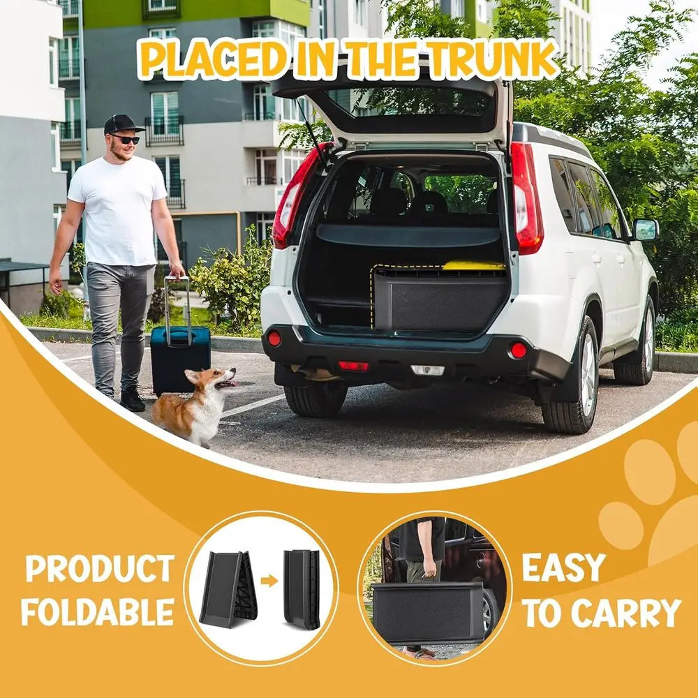 Portable Olding Dog or SUV, Truck, Car Pet Stairs Step Ladder with Non-Slip Pet and Raised Siderails