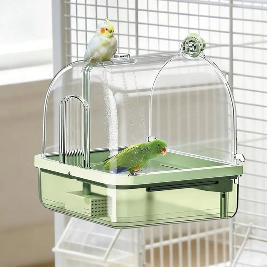Bathtub Bird Shower Bath Hanging Bird Bath Cage Automatic Bird Bath Shower Cage Indoor Cage Accessories Budgies Cockatiels Conur