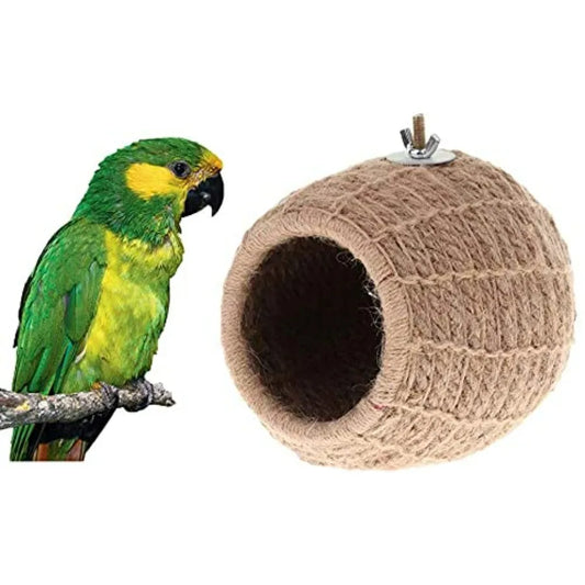 Bird Breeding Nest Warm Rope Bed House for Small Medium Bird Parrot Parakeet Conure Cockatiel Canary Finch Lovebird Budgie D: H