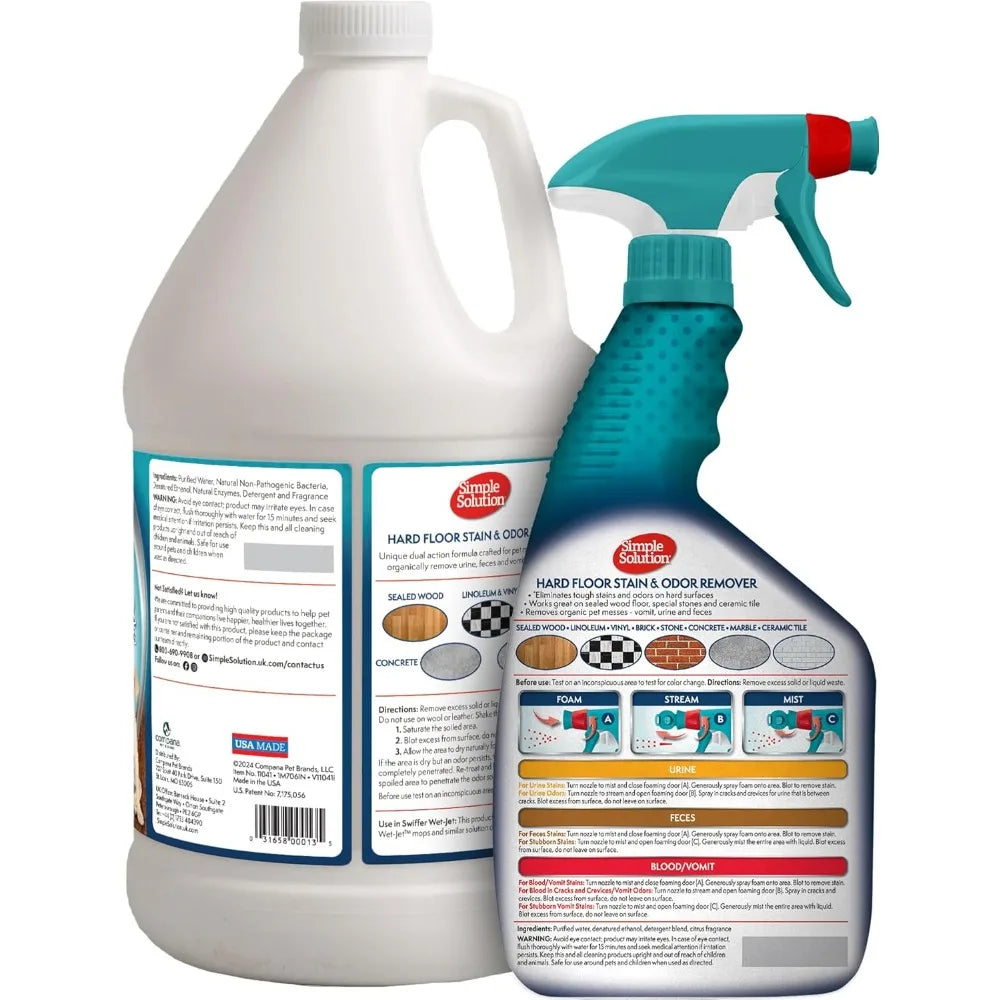 Hard Floor Pet Stain and Odor Remover, Dog Stain and Odor Eliminator Spray, Enzyme Cleaner, Pet Urine