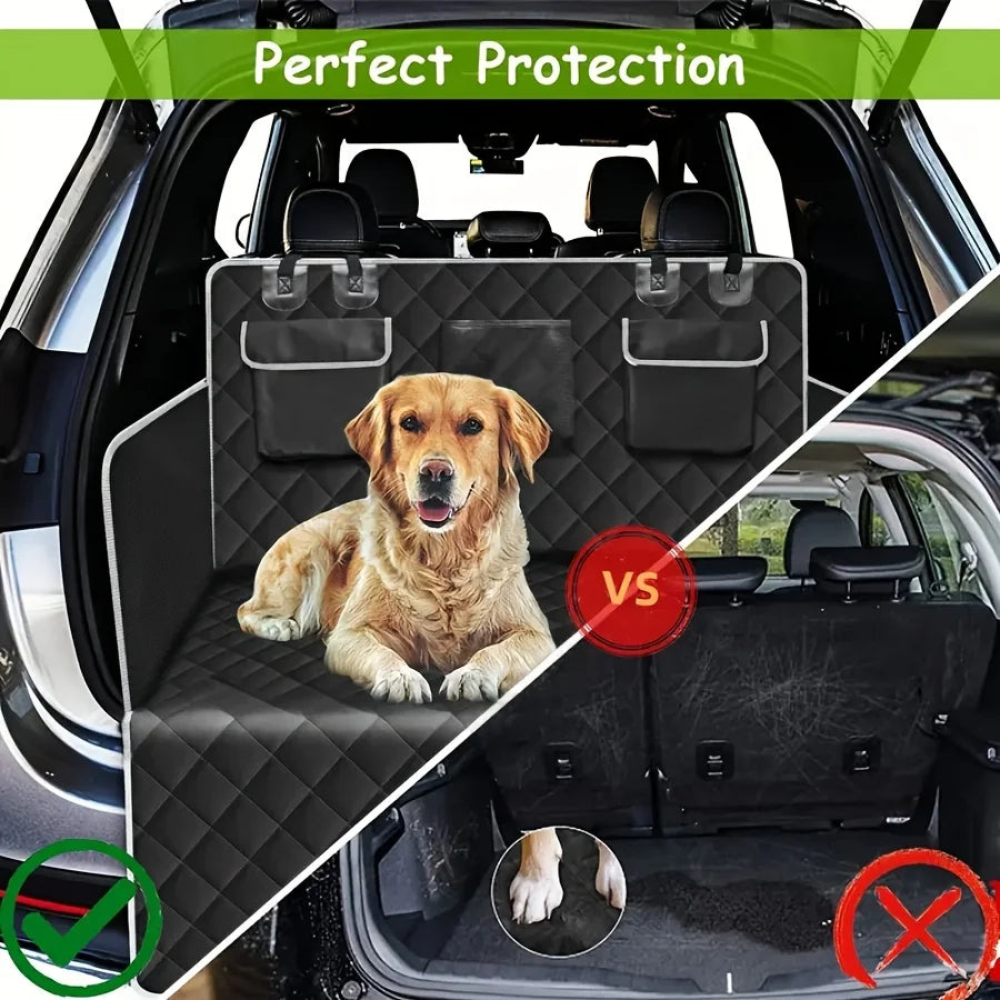 Cargo Liner for Dogs Designed for Suvs, Sedans, And Vans, Featuring a Bumper Flap Protector, Non-Slip Surface, And a Large Universal Fit in Black