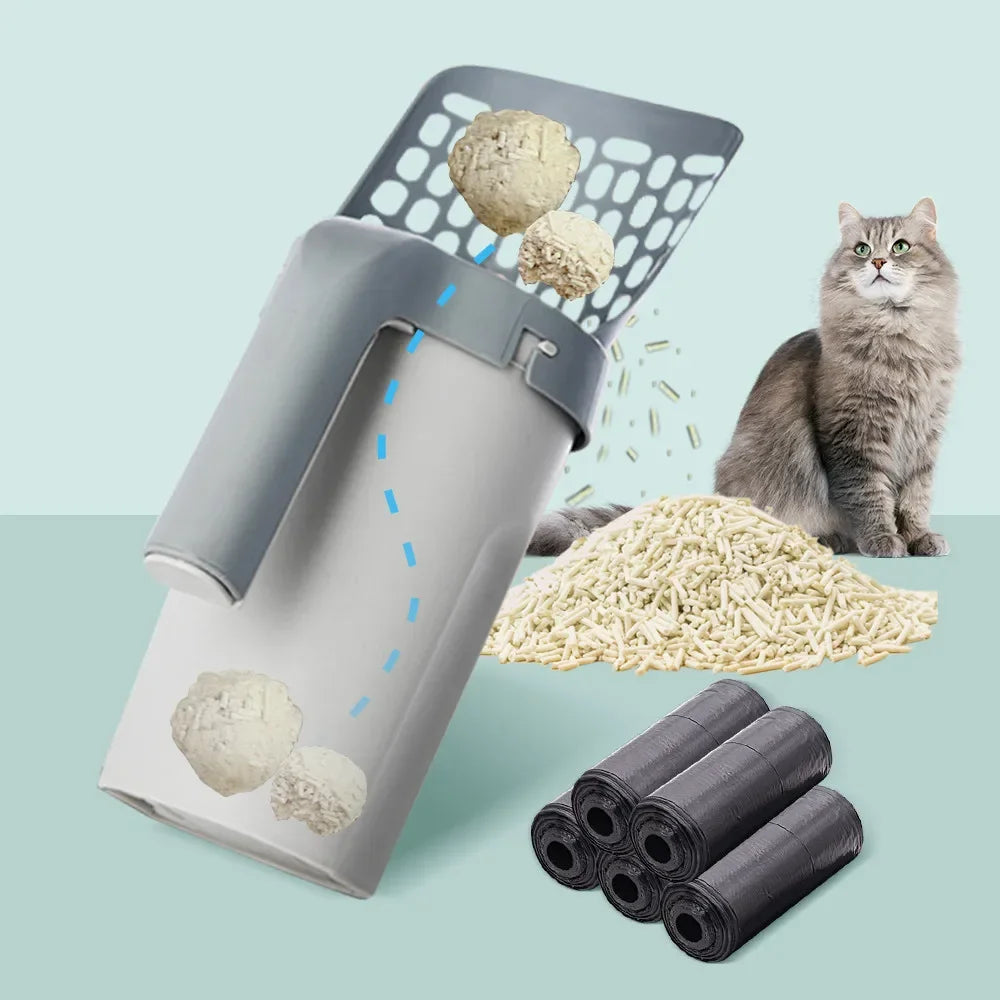 Cat Litter Scoop Self Cleaning With Refill Bags Portable