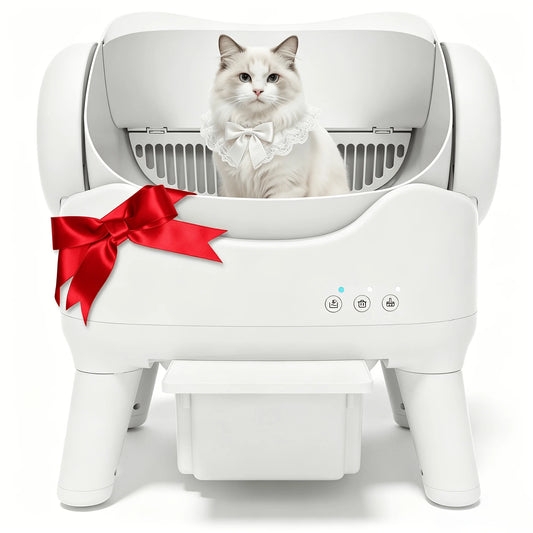 Automatic Self-Cleaning Litter Box, Large Capacity 4.23gal Waste Bin For Multiple Cats, Open Top Design, Removable Washable Liner, Odor Control, Includes 1 Cat Litter Mat, Without Battery