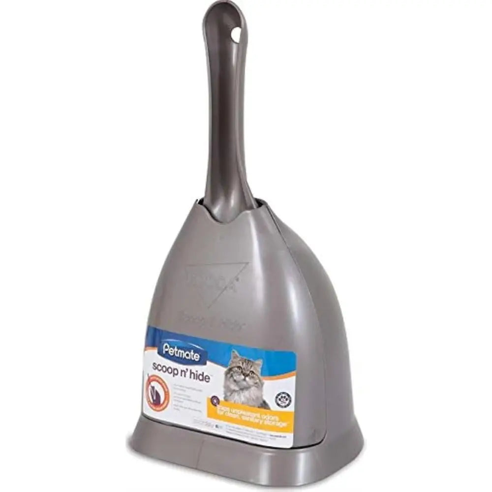 N' Hide Cat Litter Scoop with Dist Litter Scoop Holder, Brushed Nickel