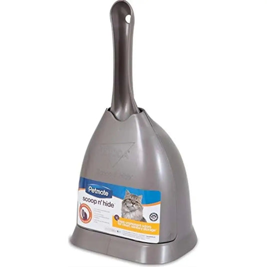 N' Hide Cat Litter Scoop with Dist Litter Scoop Holder, Brushed Nickel