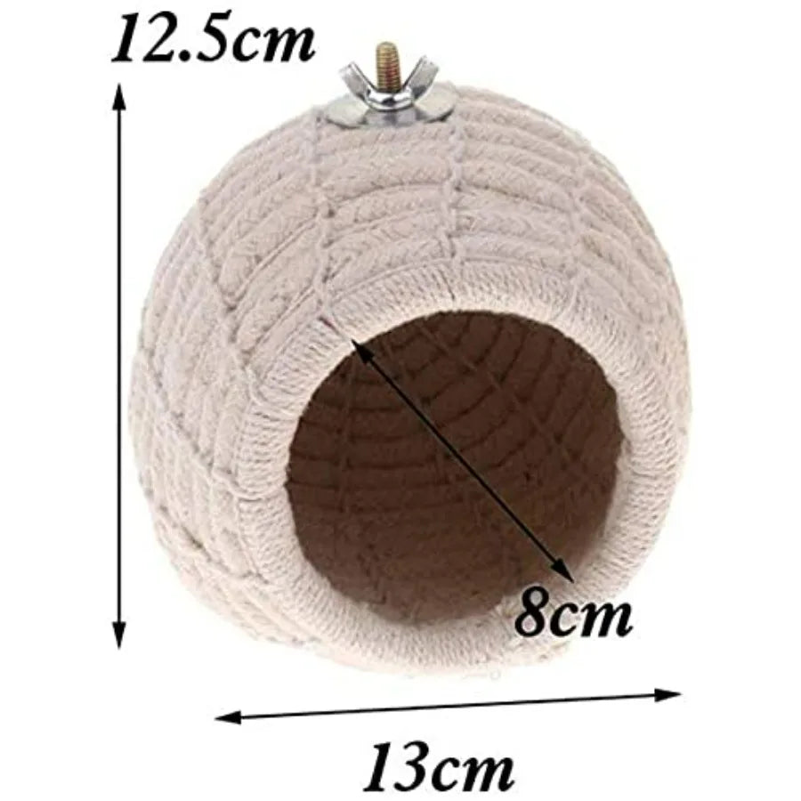 Bird Breeding Nest Warm Rope Bed House for Small Medium Bird Parrot Parakeet Conure Cockatiel Canary Finch Lovebird Budgie D: H