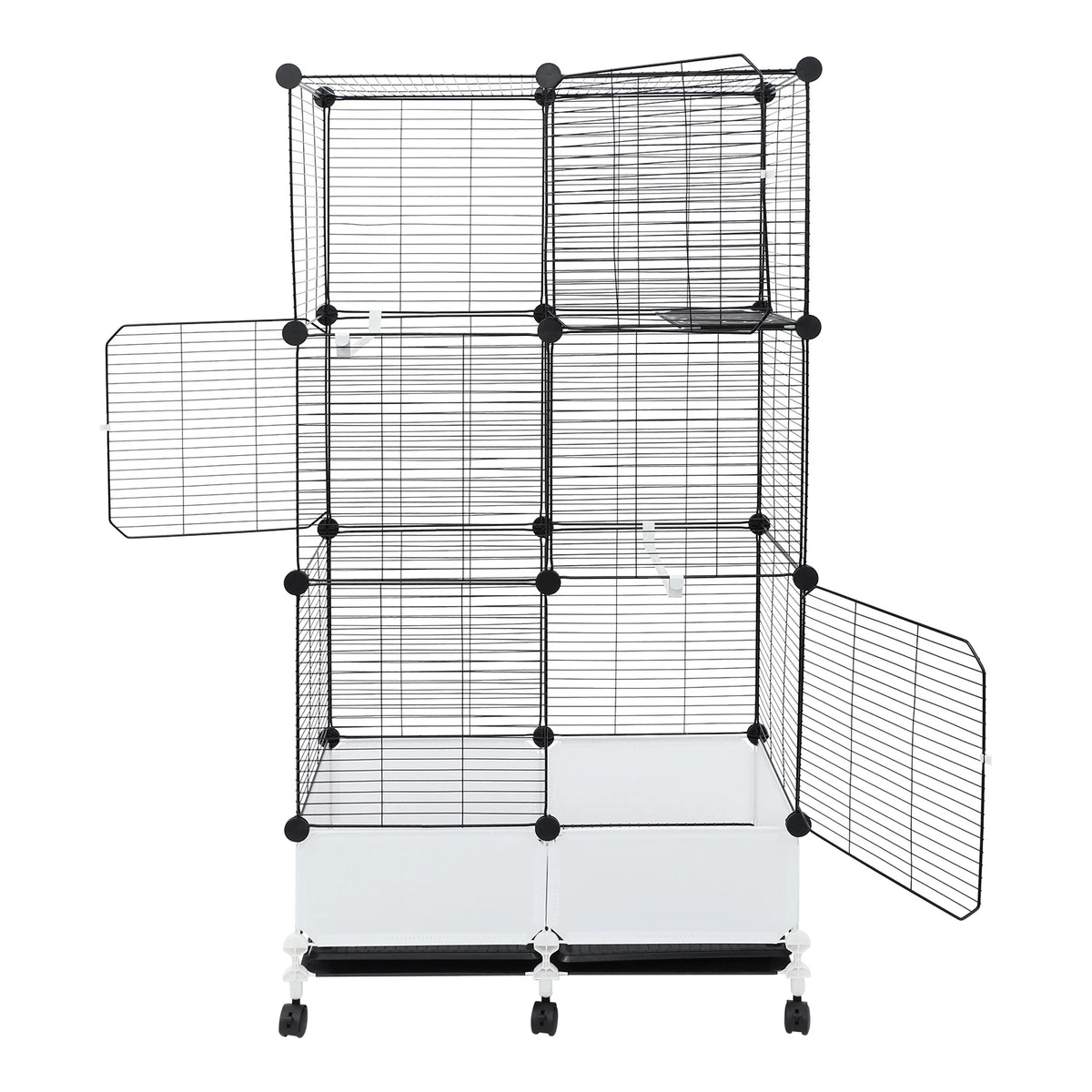 Large Parrot Cage, Standing Bird Cage 29x14x55 Inch, Spacious Birdcage with Splash Guard & 6 Locking Wheels