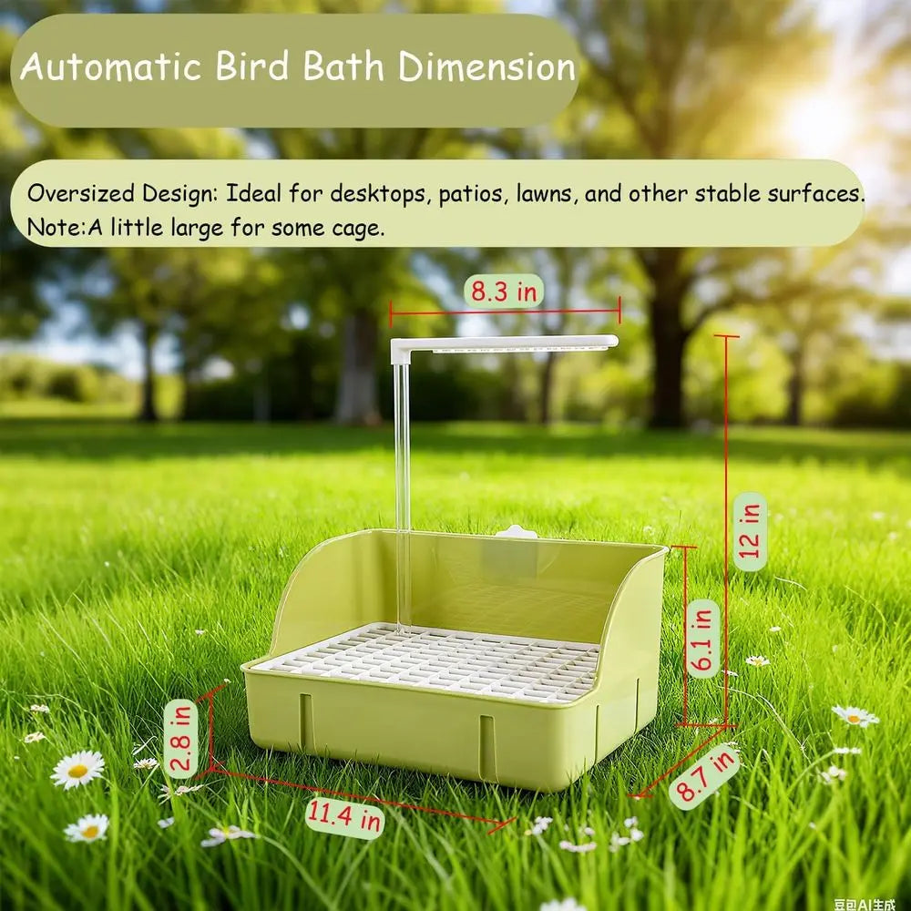 Automatic Parrot Shower Bath with Pump, Birds Shower Bathtub with Running Water, Birdcage, Medium Birds Parakeets, Cockatiels, C