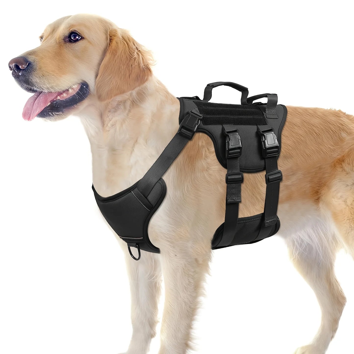 Escape Proof Dog Harness Soft Padded Full Body Pet Harness Reflective Adjustable No Pull Vest with Lift Handle And Leash Clip for Large Dogs Walking Hiking Training