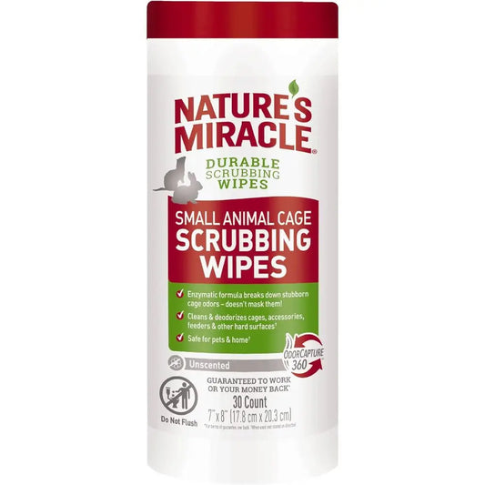 Pet Cage Cleaning Wipes for Small Animals, 30-Pack