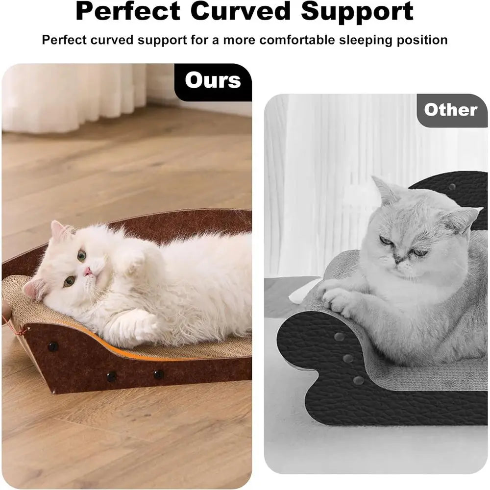 26'' Cardboard Cat Scratcher Bed - Large Scratcher Couch or Indoor Cats, Orthopedic Scratching Board, Lounger Scratching Couch