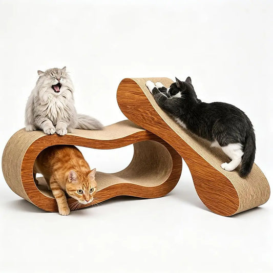 2 in 1 Deluxe Cat Scratching Board, Cardboard Scratch Lounger, Large, 27.56 x 9.45 x 8.86 inch