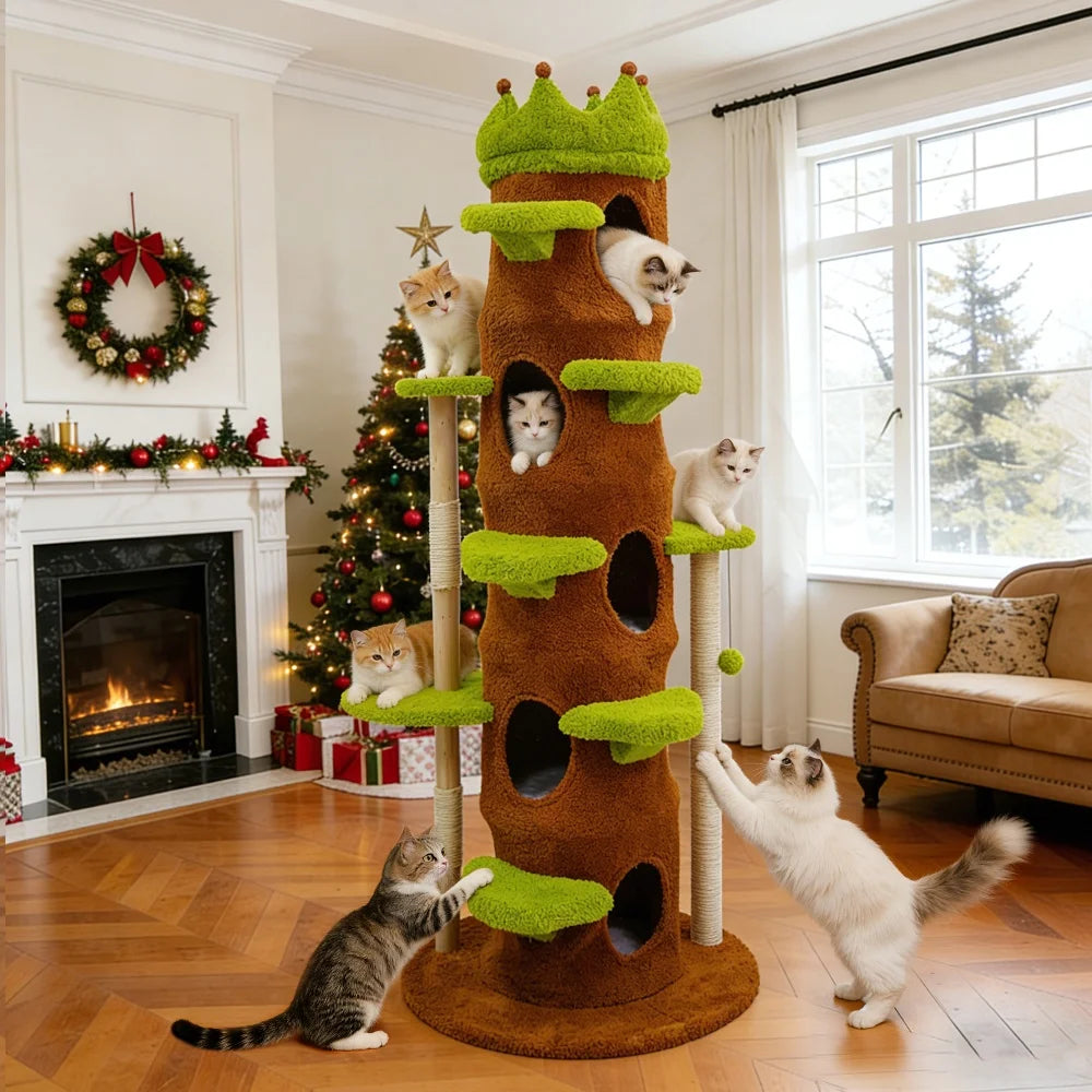 BORWART Cat Tree Tower With Scratching Post And Activity Center