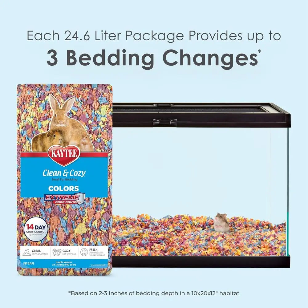 Clean & Cozy, Small Animal Bedding with Extreme Odor Control, Kaleido, 24.6 Liters