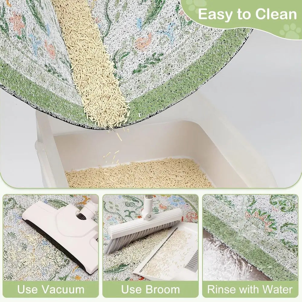 Litter Mat, 24 x 15 Litter Box Mat Rug with Non-Slip Bottom, Urine and Water Proof, Easy to Clean Cat Supplies Essentials for In