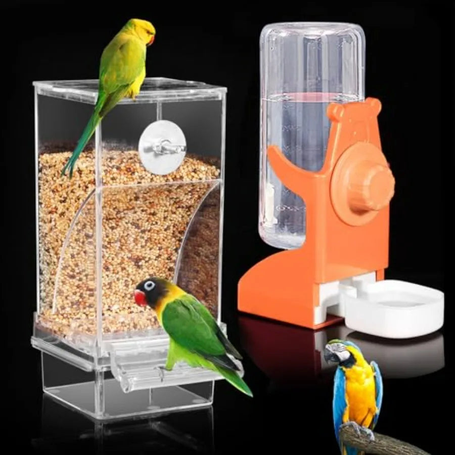 No Mess Bird Feeder Water Dispenser Set For Parrots And Parakeets