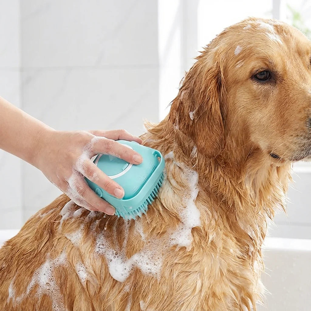Soft Teeth No Skin Irritation! Cute Smile Pet Massage Brush - Silicone Grooming & Massage 2-in-1 Dog Cat Brushing Gadget Home