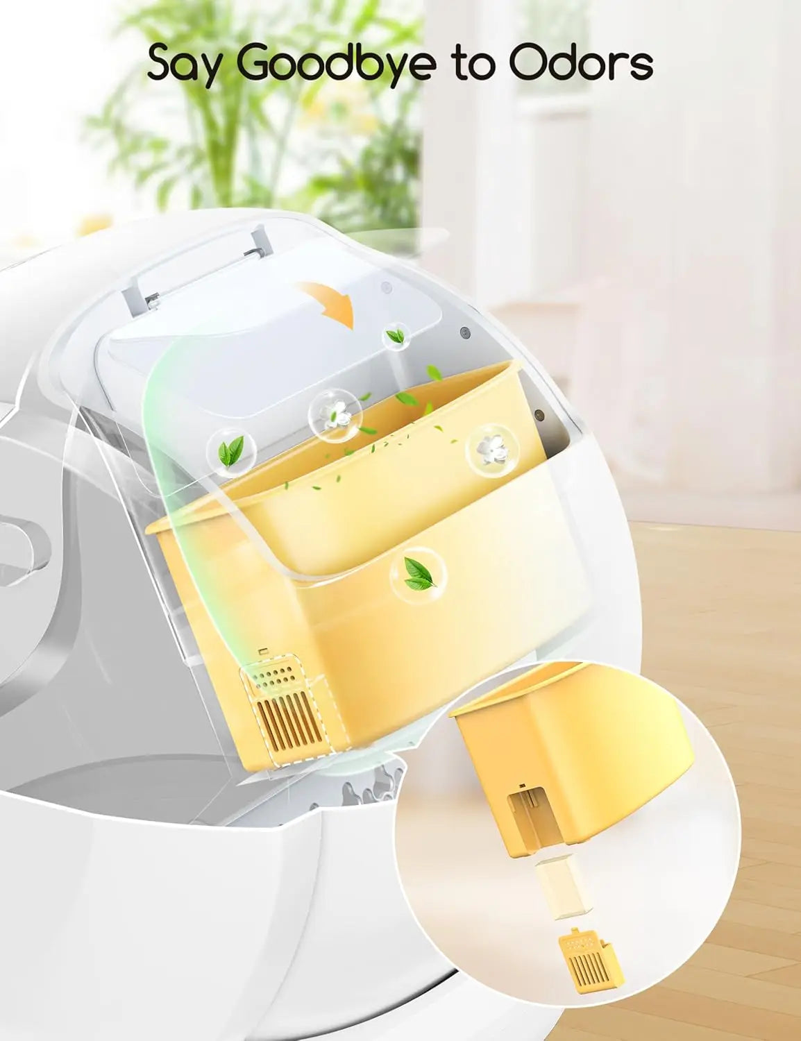 Automatic Cat Litter Box Self Cleaning Extra Large 75l Open Smart Multi Cats Mat Liner Odor Removal App Control Safety Protectio