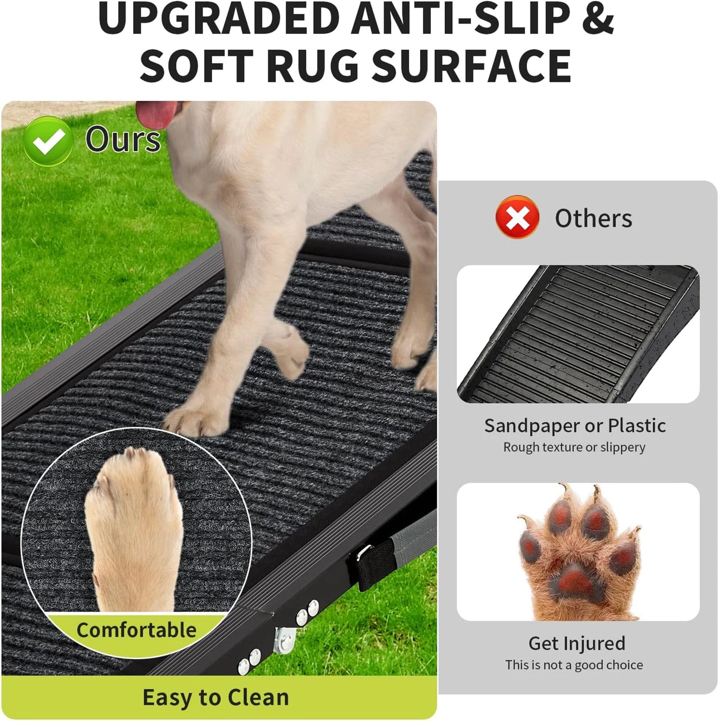 HiMISSDog Upgraded Folding Pet Ramp For Cars Non Slip Portable