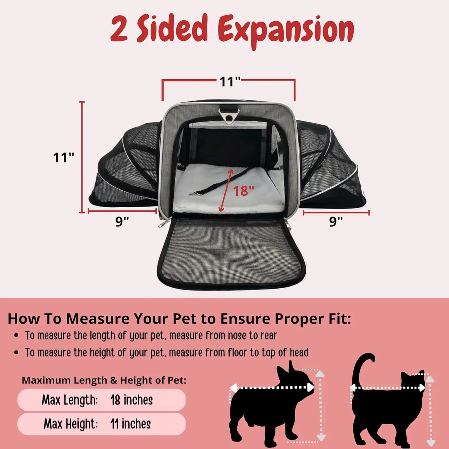 Expandable Pet Carrier with Wheels for Dogs & Cats, Airline Approved, Soft Lined and Spacious in Grey