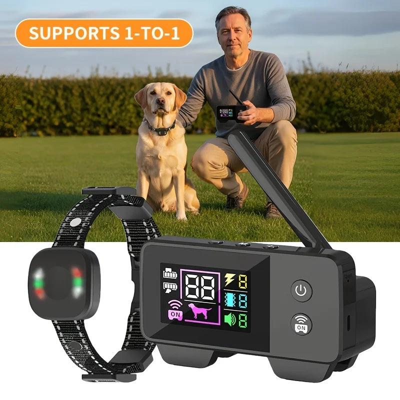 RPZ Upgraded Wireless Dog Fence System with Remote - Shock Training Collar, 8-Level Static/Stim, 20-Distance Adjustable Boundary, Large Battery, No-Dig Portable Pet Containment Suitable for Small/Medium/Large Dogs 5+ Lbs