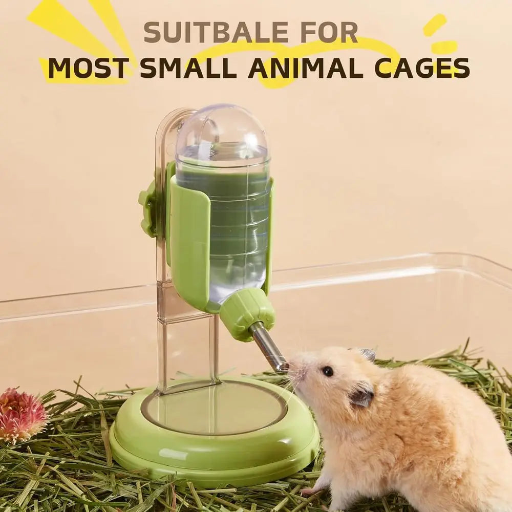 Hamster Water Bottle with Stand, 4oz Water Dispenser for Syrian Dwar Hamsters Gerbils Mice Rats Degus (Green)