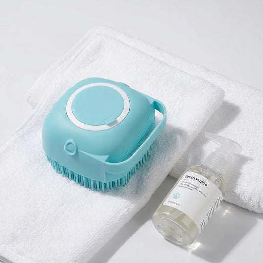 Soft Teeth No Skin Irritation! Cute Smile Pet Massage Brush - Silicone Grooming & Massage 2-in-1 Dog Cat Brushing Gadget Home