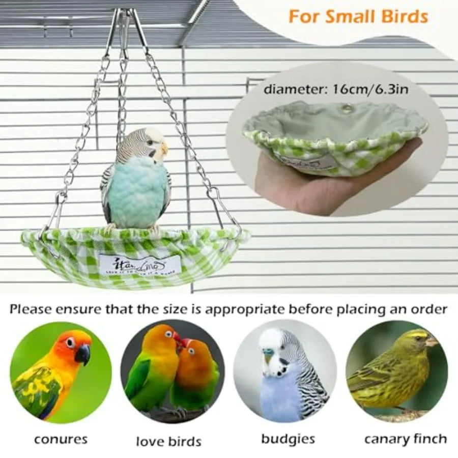 Waterproof Bird Bed for Cage, Hanging Bird Hammock Swing, Parakeet Bed Nest with Sturdy Bottom Won' t Collapse, Small Size Parr