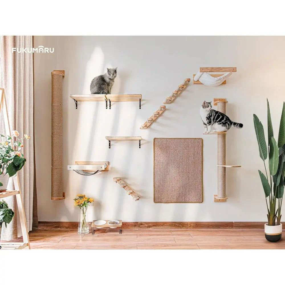 Cat Scratching Post, 35 x 4.5 Inch | Wall Furniture, Rubber Wood Wall Mounted Kitten Scratcher Posts, Thicker Columns or Multi-f