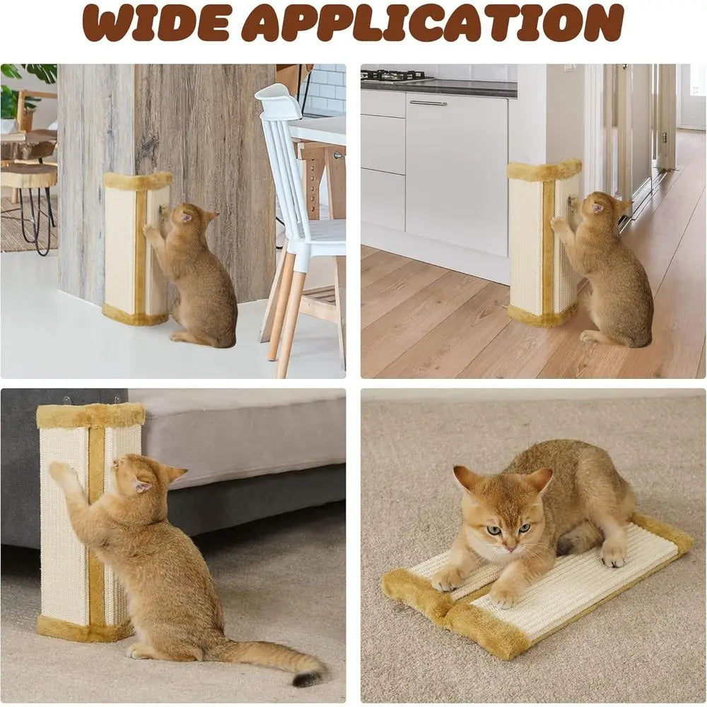 Cat Wall Scratcher Furniture Protector Kittens Scratch Board Sisal Cat Scratching Pad Wall Mounted Indoor Cats
