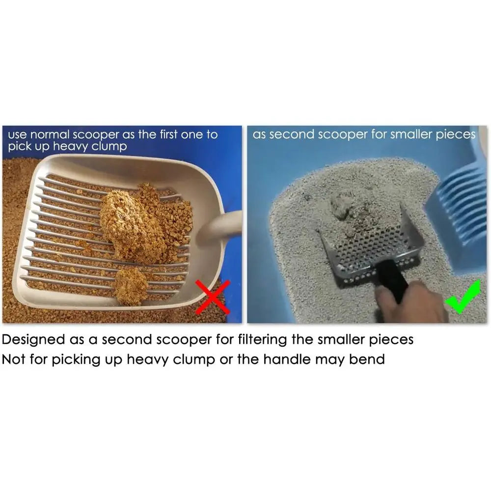 DISTINCTIVE STYLE Cat Litter Scoop Deep Shovel Metal Siter Small Round Holes