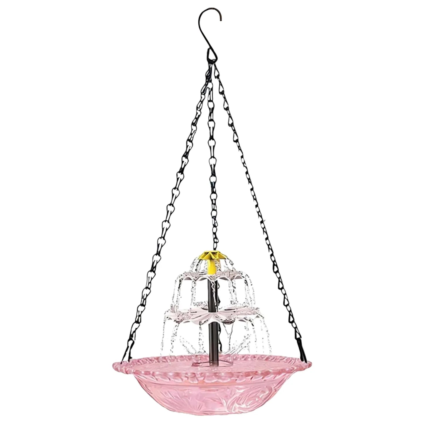 Solar Cascade Hanging Bird Bath Fountain Wildlife Feeder Outdoor Hanging Bird Bath with Solar Fountain for Garden Backyard Patio