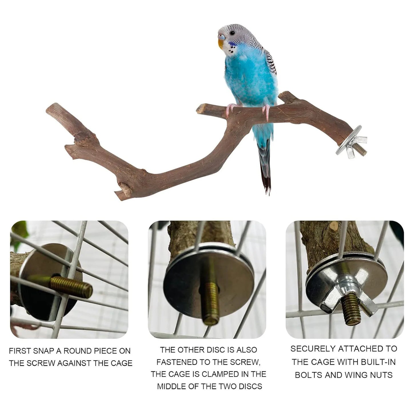 5PCS Wooden Parrot Stand Branch Made of Natural Trees Safe Branch for Small Parrot Birds