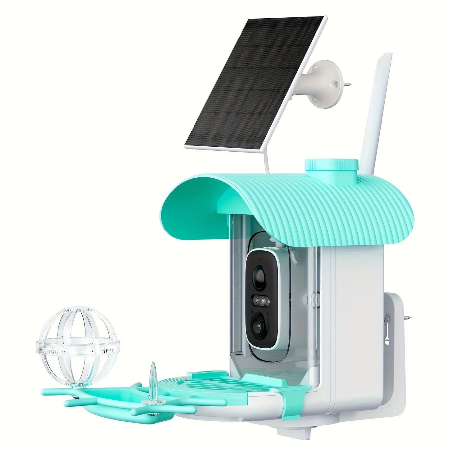 AI Smart Bird Feeder with Camera, Solar Powered, Equipped with 4MP HD Camera, 2K Resolution, Remote Monitoring, Live Viewing, Video Recording, Motion Detection Alerts, Squirrel-Proof, IP66, The Dream Gift for Bird Lovers