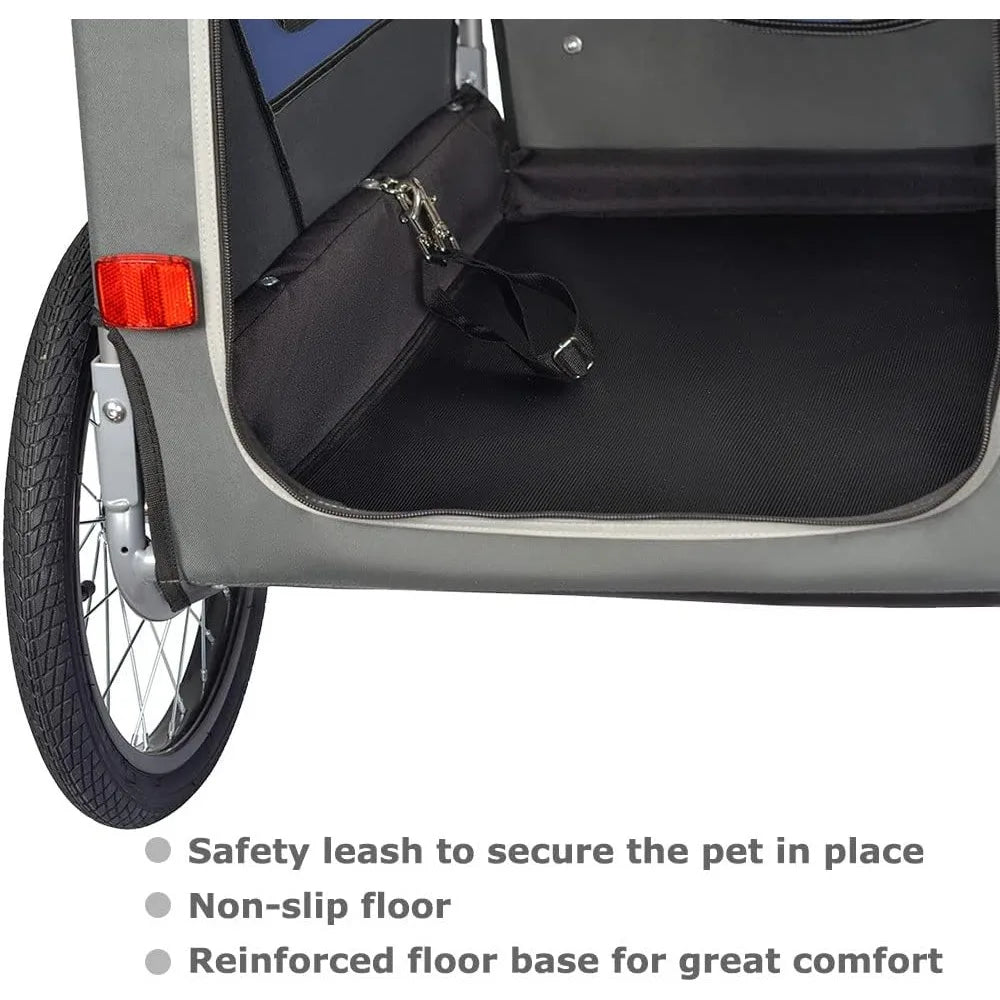 Original Large Pet Bike Trailer & Stroller 2-in-1,for Dogs up to 78 lbs,Parking Brakes,Easy Folding Cart Frame, Quick Release
