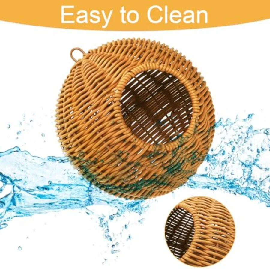Steel Frame Bird Nest for Cage, Washable Small Bird Bed Chewproof with Plush Pad, Hammock Hideout Lay Eggs Parakeet Nest Sleep,